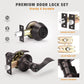 Close-up of KNOBWELL Colonial Bronze Keyed Entry Lockset with Double Key Deadbolt
