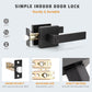 KNOBWELL 6 Pack Black Privacy Door Lever Handle With Lock For Bedroom and Bathroom