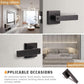 Front and back view of KNOBWELL Modern Bronze Keyed Entry Door Handle With Lock and Different Keys