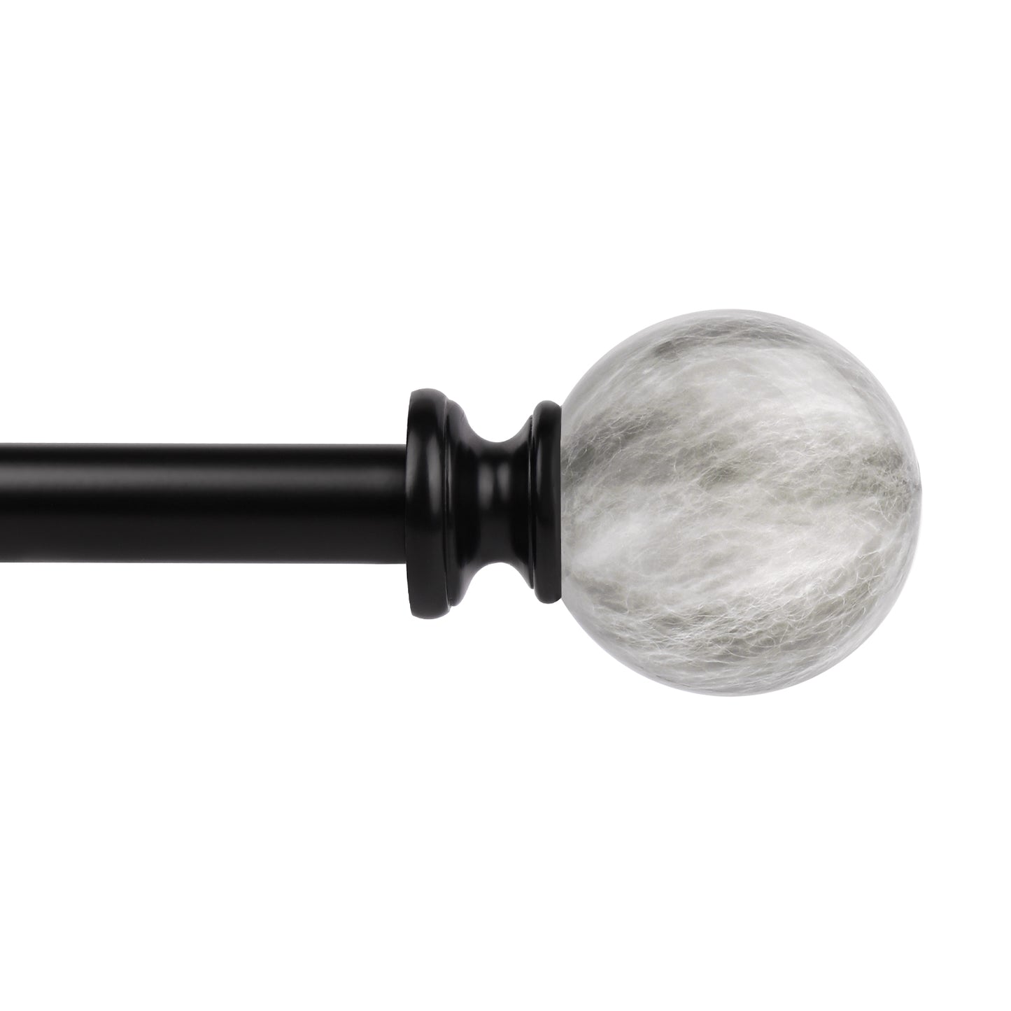 3/4" Diameter Window Curtain Rod with Ball Finials, Adjusts from 22" to 42"