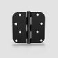 Matte Black Door Hinges - 4" x 4" inch - 5/8" Radius - DH0404BK