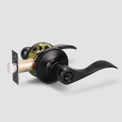 KNOBWELL Black Keyed Entry Door Lock – Front Door Lock with Keyed Different Keys