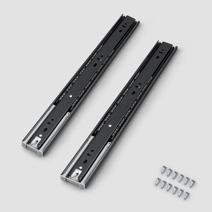 Soft Close Ball Bearing Drawer Slides (2 pcs) - 12'' to 24'' Full Extension - DSHH32BK