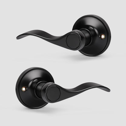 Knobwell Black Pull-Only Double Dummy Handleset for French Doors