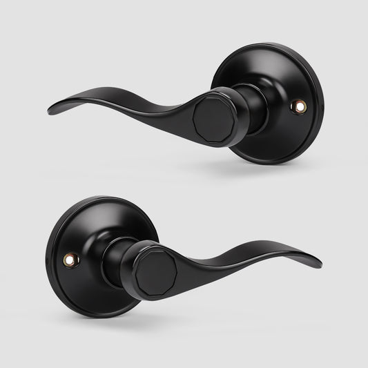 Knobwell Black Pull-Only Double Dummy Handleset for French Doors