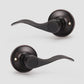Interior door with Knobwell Bronze Pull-Only double door handleset with dummy